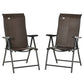 2PCs Outdoor Wicker Folding Chairs with Adjustable Backrest, Brown