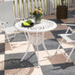 30-inch Round Patio Dining Table with Umbrella Hole Cast Aluminium Outdoor Bistro Table, White
