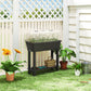 41L Self Watering Raised Garden Bed w/ Ventilation Transparent Lid Greenhouse, Planter Box w/ Storage Shelf, Black