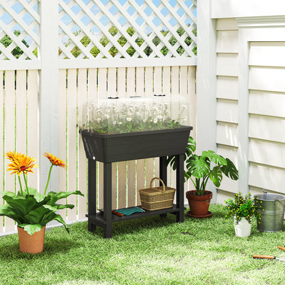 41L Self-Watering Raised Garden Bed with Storage Shelf