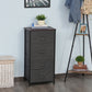 Linen Drawer Cabinet Organizer Storage Dresser Tower with 4 Removable Drawer Metal Frame Adjustable Feet for Living Room, Kitchen, Bathroom, Black