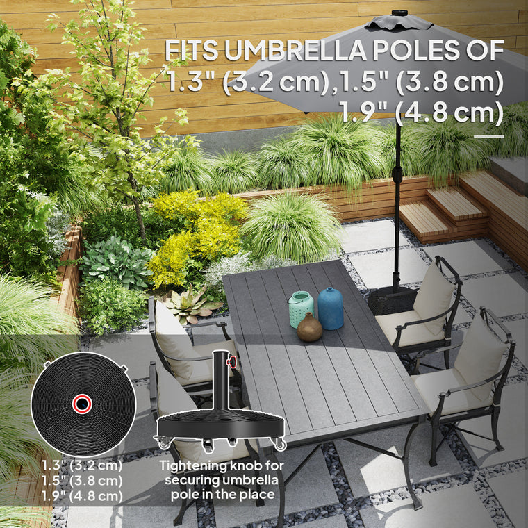 55 lbs Black Cement-Filled Round Umbrella Base