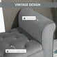 Button Tufted Storage Ottoman Bench, End of Bed Bench with Rolled Arms, Storage Chest for Living Room, Entryway, Grey
