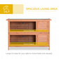 54"L 2-Story Large Rabbit Hutch Bunny Cage Wooden Pet House Small Animal Habitat with Lockable Doors, No Leak Tray and Waterproof Roof for Outdoor/Indoor Orange