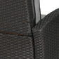 Outdoor Recliner Chair with Adjustable Backrest, Cushion, Side Tray, Black