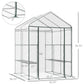56" x 56" x 77" Walk-in Greenhouse, Portable Garden Flower Seed Warm House with 8 Shelves, Outdoor Plant Growth Hot House, PVC Cover, Transparent