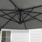10 FT Cantilever Umbrella, Aluminum Hanging Offset Umbrella with 360°Rotation, Crank, Tilt, Cross Base, Grey
