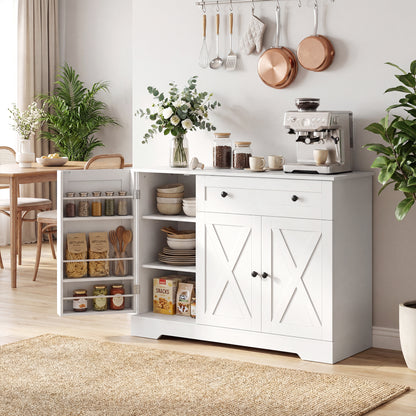 Farmhouse Sideboard Buffet Cabinet with Barn Doors