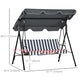 3-Seater Outdoor Porch Swing with Adjustable Canopy, Patio Swing Chair for Garden, Poolside, Backyard, Grey and White