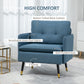 Accent Chair, Upholstered Armchair with Tufted Back Cushion and Steel Legs for Living Room, Bedroom, Blue