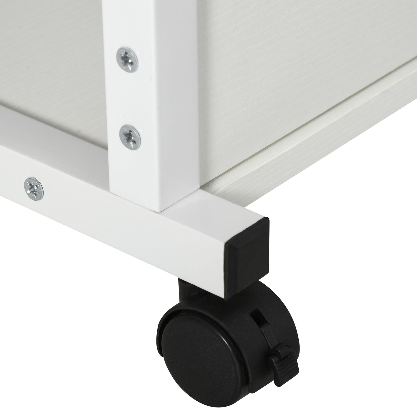 Mobile Standing Desk, Adjustable Height 31.5 inch Stand Up Desk with Wheels for Home Office, White