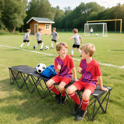 Portable 6-Seater Folding Team Bench with Carry Bag