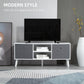 Modern TV Stand Cabinet with Foldable Drawers and Shelves for Living Room, Bedroom, White