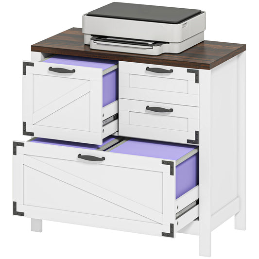 4-Drawer Lateral Filing Cabinet - White