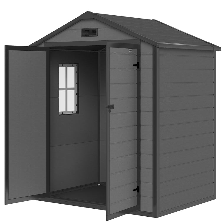 6' x 4.5' Plastic Shed with Double Doors & Vent