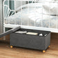 Storage Ottoman Bench, Velvet Upholstered Foldable Ottoman Footrest, Foot Stool with Wood Legs for Living Room, Bedroom
