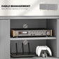 TV Stand with Storage for 55 Inch TV, Modern TV Cabinet with 2 Open Shelves and 2 Cabinets for Living Room, Grey