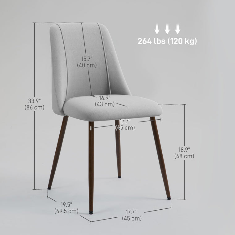 Velvet Dining Chairs Set of 6 - Grey