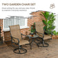 Patio Dining Chairs Set of 2, 360° Swivel Rocking Outdoor Chairs with Armrests, Breathable Mesh, Navy Blue