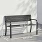 Outdoor Bench with Floral Backrest 2 Seater Garden Bench with Armrests for Yard Park Balcony Black