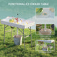 3.4ft Folding Ice Cooler Table with Drain, Outdoor Patio Party Cooler for Drinks, Fishing Cleaning Table with Storage Shelf for Picnic BBQ Camping Wedding, White