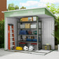 7'x 4' Metal Patio Storage Shed Garden Lockable Shed Tool Utility Storage Unit, Light Green