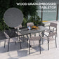 31.5"-63" Extendable Outdoor Dining Table for 4-6 with Aluminium Frame, Steel Tabletop Dark Grey