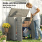 33 Cu.ft Plastic Outdoor Storage Shed, Storage Cabinet Tool Box with Lockable Double Doors and Flip-Top Lid Light Grey
