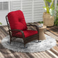 Outdoor Wicker Rattan Rocking Chair Patio Rocker with Thick Cushions for Garden Backyard Porch, Light Green - Red