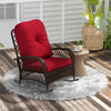 Wicker Rattan Rocking Chair with Thick Cushions
