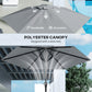 Patio Sun Umbrella, Outdoor Parasol with 6 Ribs, Light Grey