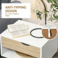 Set of 2 Bedside Table with Drawer and Shelf, Modern Nightstand with Wooden Legs, End Table for Bedroom, White