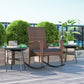 Outdoor PE Rattan Rocking Chair, Garden Glider Rocking Chair, Wicker Patio Chair Set with Armrest and Cushion, Wine Red