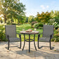 C Spring Motion Patio Chairs Set of 2 with Curved High Backrest, Armrest, All Weather Breathable Fabric, Metal Frame
