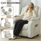 Massage Recliner Chair with Quiet Brushless Motor Pet-Friendly Fabric Power Recliner with 2 Memory Positions Cream White