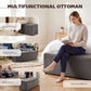 Storage Ottoman, Upholstered Velvet End of Bed Bench, Button Tufted Storage Bench for Bedroom, Living Room, Grey