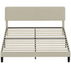 King Platform Bed Frame with Adjustable Headboard - Light Grey