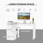 L-Shaped Desk, Computer Corner Desk with Storage Shelf, Drawer, PC Table Home Office Workstation, White