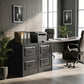 2 Drawer File Cabinet with Lock, Vertical Filing Cabinet with Adjustable Hanging Bars for A4 and Letter Size, Black