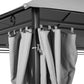 10' x 13' Patio Gazebo, 2-Tiers Outdoor Canopy Sunshade Shelter with Curtains, Dark Grey
