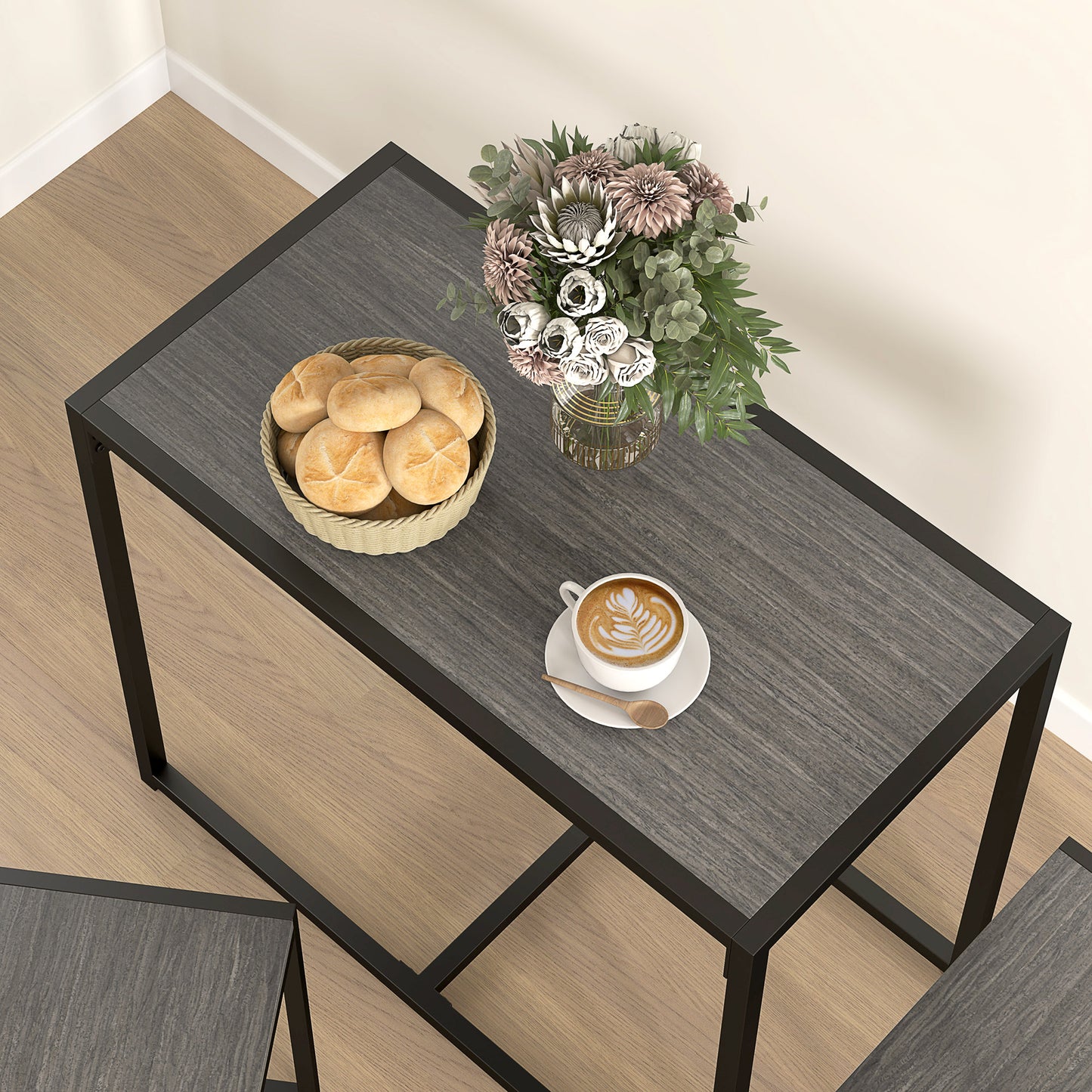 Dining Table Set, Industrial Dining Set for 2, Kitchen Table and Chairs for Small Space, Dining Room Table with Chairs