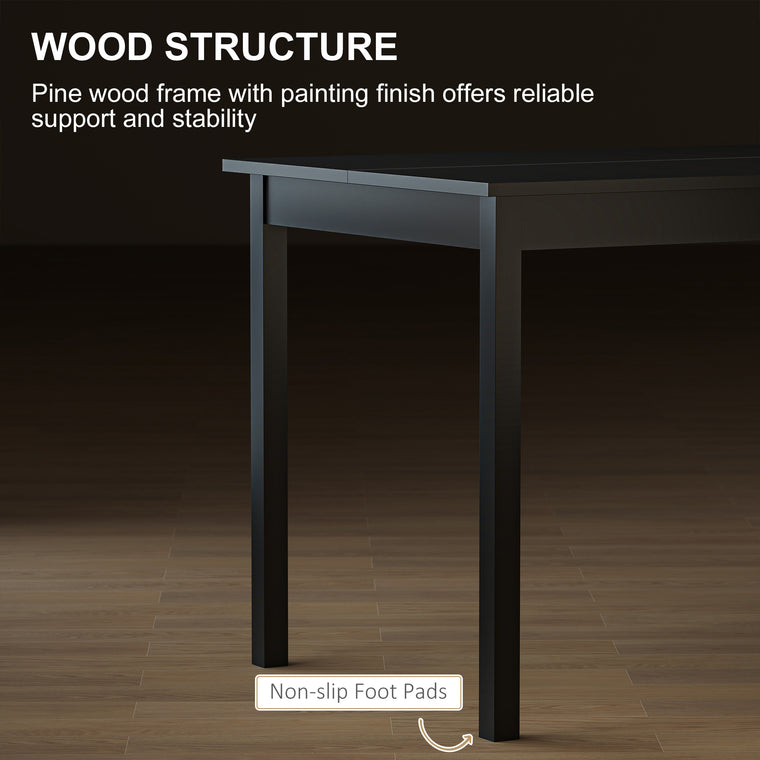 47" Farmhouse Dining Table with Pine Wood Frame