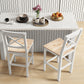 Counter Height Stools Set of 2, Farmhouse Bar Stools with Backs, Solid Wood Counter Stools for Kitchen Island