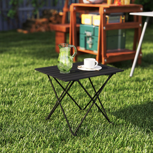 Folding Camping Table, Outdoor Portable Picnic Table with Carry Bag, Foldable Table for Camping, Picnic, Hiking, Black