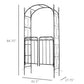 7' Metal Garden Arbor Arch with Scrollwork Doors