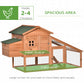 69" Chicken Coop Wooden Hen House Rabbit Hutch Poultry Cage Pen Outdoor Backyard with Outdoor Run Resting Nesting Box Removable Tray Waterproof Asphalt Roof Lockable Door Yellow and Green