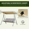 3-Seat Porch Swing Glider with Adjustable Canopy