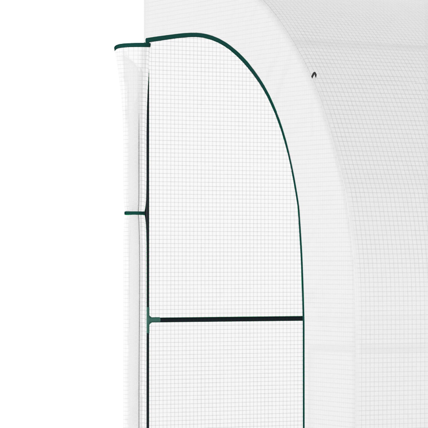 Lean-to Greenhouse Outdoor Gardening Green House with Windows and 2 Zipper Doors, 10' x 5' x 7', White