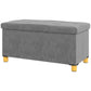 Storage Ottoman Bench, Velvet Upholstered Foldable Ottoman Footrest, Foot Stool with Wood Legs for Living Room, Bedroom