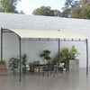 10' x 13' Backyard Pergola with UV30+ Protection Canopy and Steel Frame for Porch, Patio, Deck, Cream White